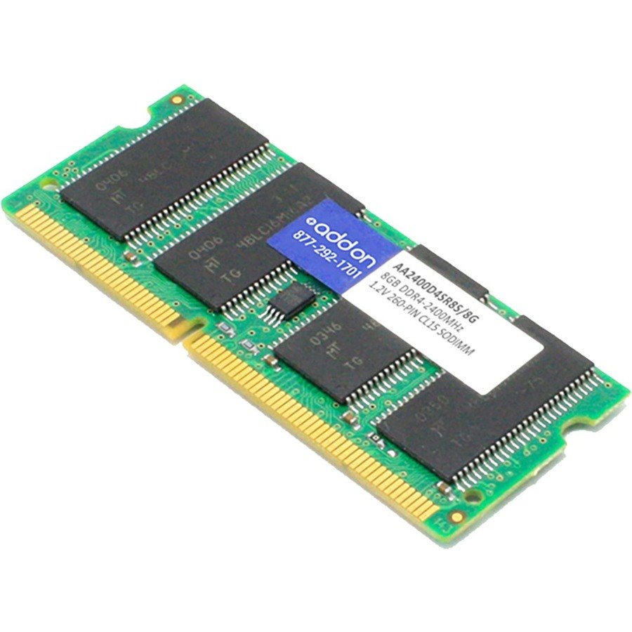AddOn 8GB DDR4 2400MHz Unbuffered Single Rank x8 1.2V 260-pin CL15 SODIMM (JEDEC Standard)