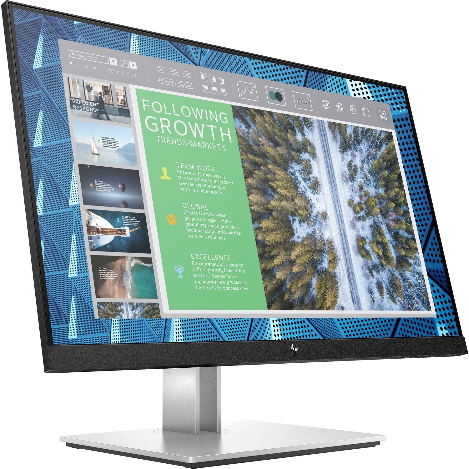 HP E24q G4 24" Class WQHD LCD Monitor - 16:9 - Black, Silver