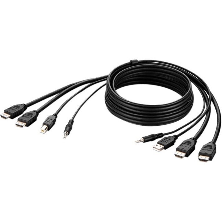 Belkin Dual HDMI High Retention + USB A/B + Audio Passive Combo KVM Cable