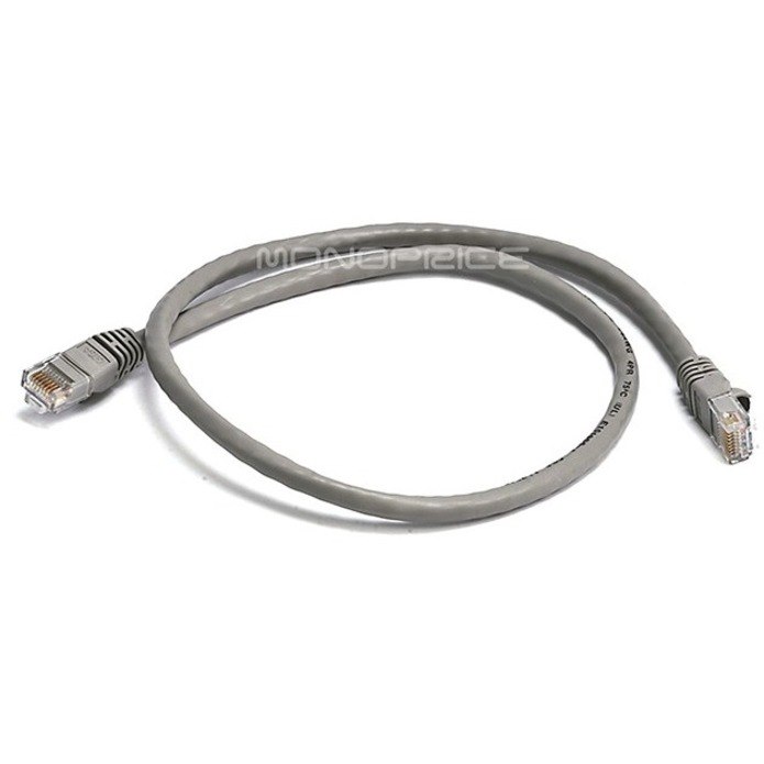 Monoprice 2FT 24AWG Cat6 550MHz UTP Ethernet Bare Copper Network Cable - Gray