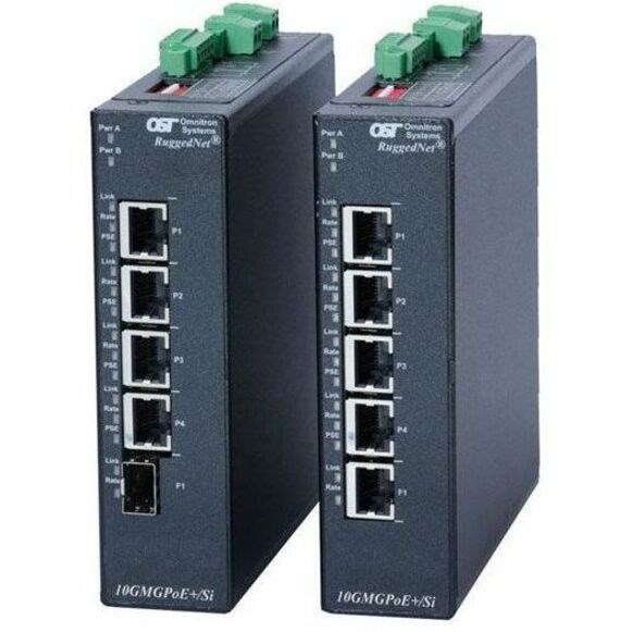 Omnitron Systems 10G Unmanaged Industrial Multi-Gigabit / Multi-Rate PoE + Switch