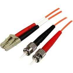 StarTech.com 3m Fiber Optic Cable - Multimode Duplex 50/125 - OFNP Plenum - LC/ST - OM2 - LC to ST Fiber Patch Cable