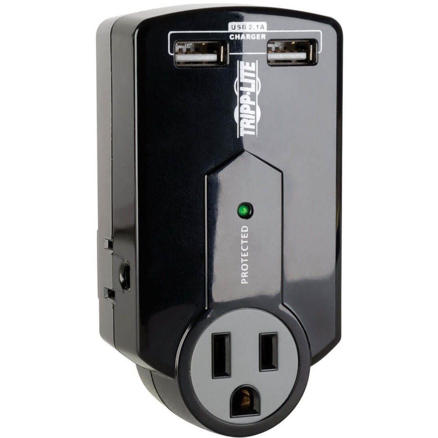 Tripp Lite by Eaton Protect It! 3-Outlet Surge Protector, Direct Plug-In, 540 Joules, 2.1 A USB Charger