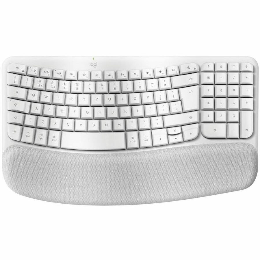 Logitech Wave Keys Keyboard - Wireless Connectivity - USB Interface - English (UK) - QWERTY Layout - Off White