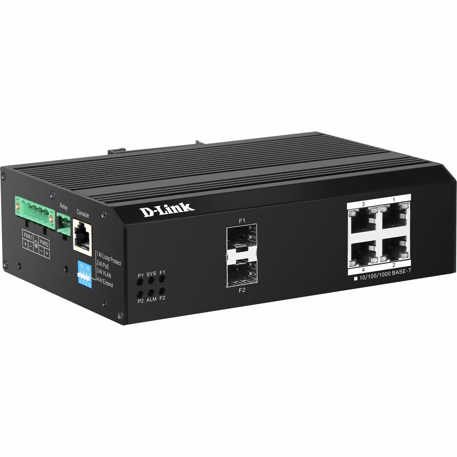 D-Link DIS-F200G DIS-F200G-6PS-E 4 Ports Manageable Ethernet Switch - Gigabit Ethernet - 10/100/1000Base-T, 1000Base-X