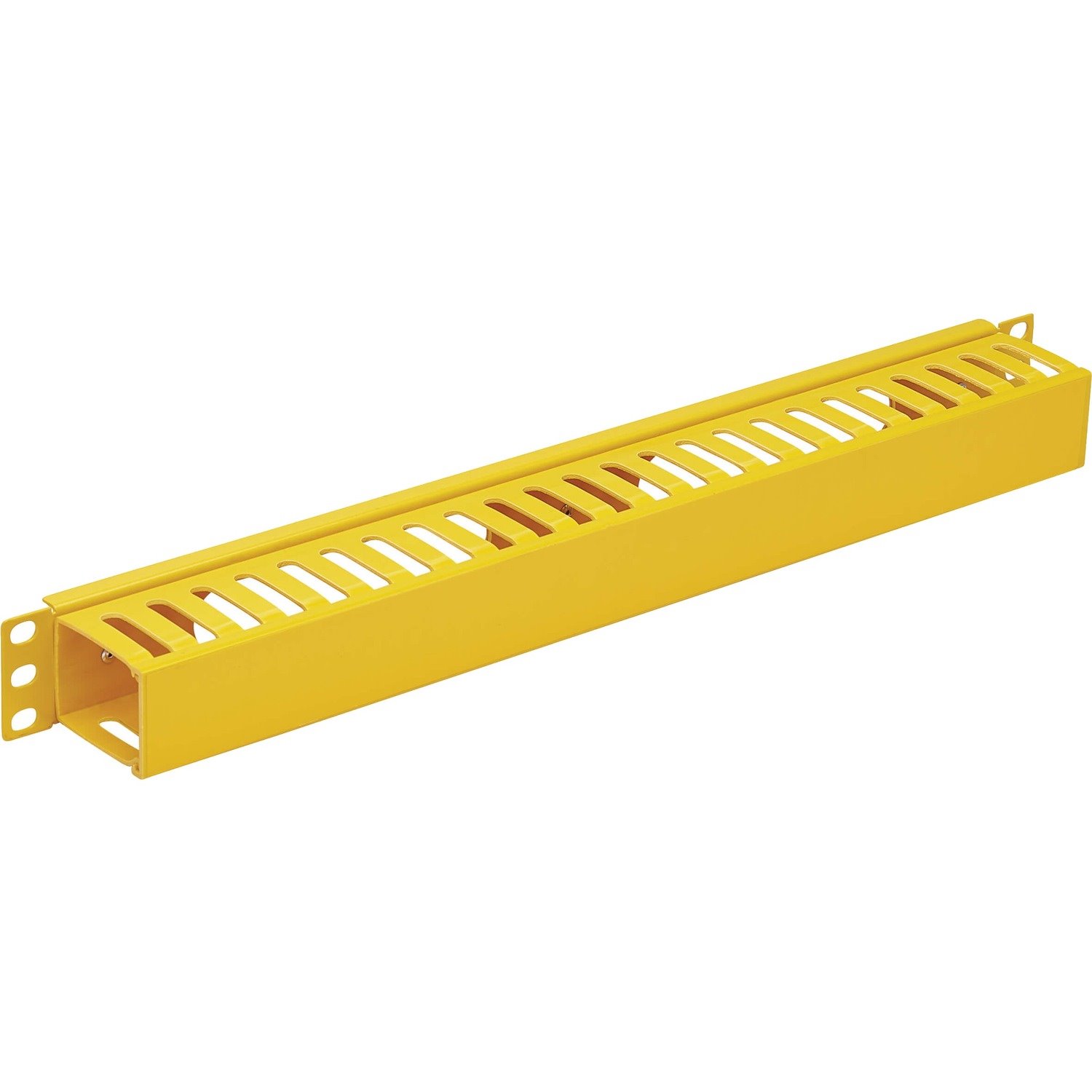 Tripp Lite Horizontal Cable Manager - Finger Duct with Cover, Yellow, 1U