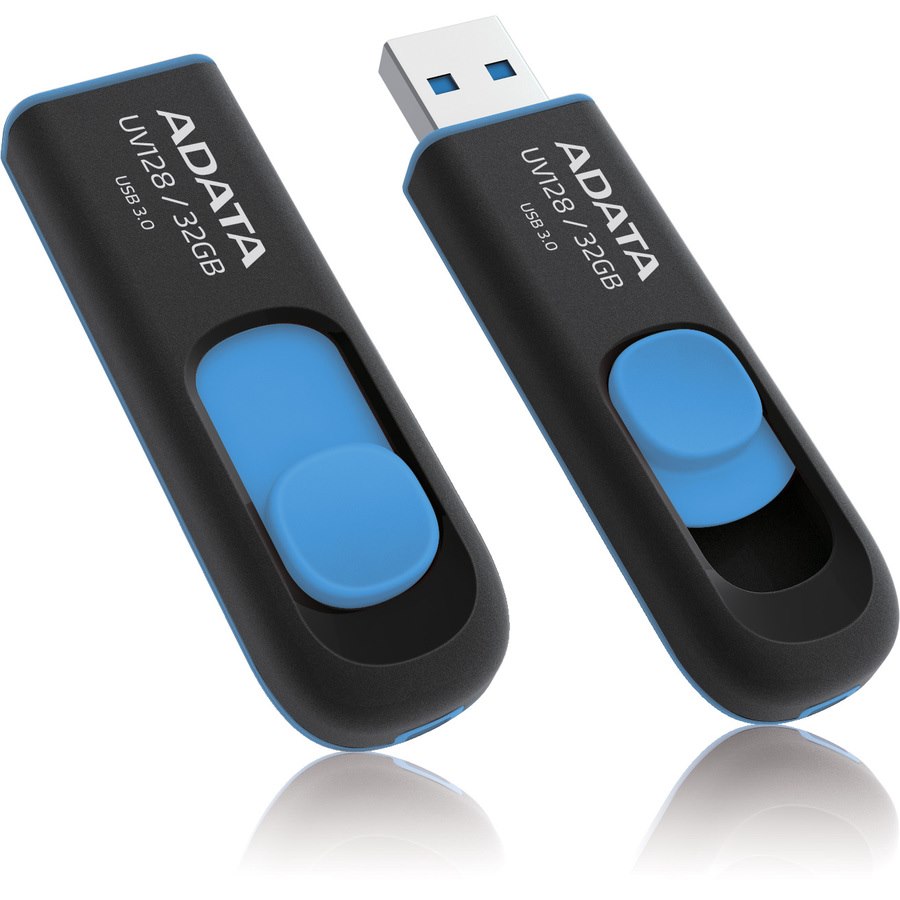 Adata UV128 32 GB USB 3.2 (Gen 1) Flash Drive - Blue, Black