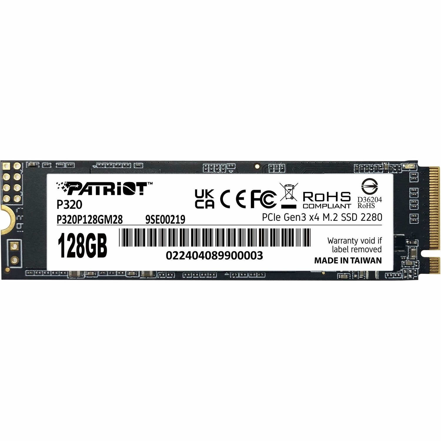 Patriot Memory P320 128 GB Solid State Drive - M.2 2280 Internal - PCI Express NVMe (PCI Express NVMe 3.0 x4)