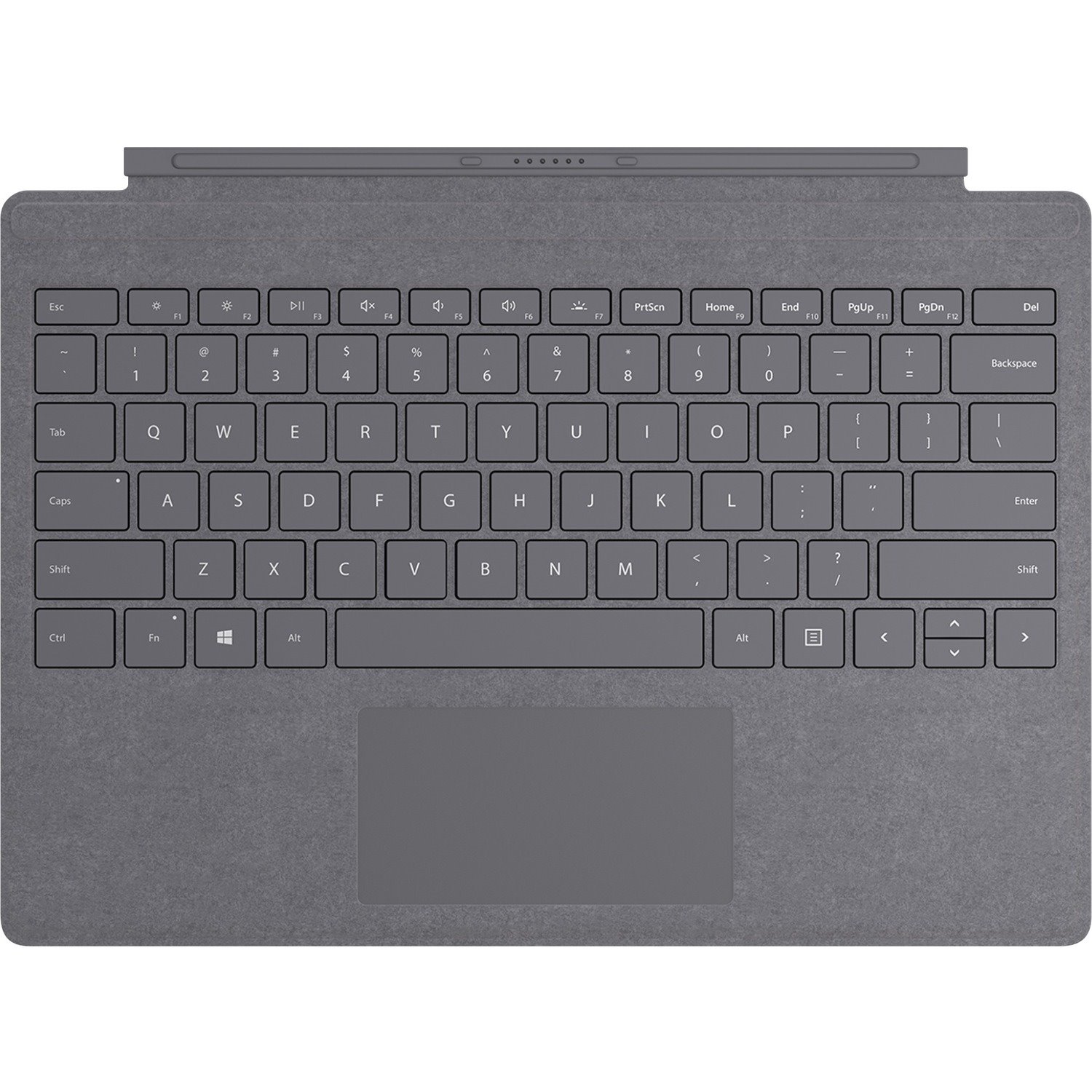 Microsoft Signature Type Cover Keyboard/Cover Case Microsoft Surface Pro (5th Gen), Surface Pro 3, Surface Pro 4, Surface Pro 6, Surface Pro 7 Tablet - Light Charcoal
