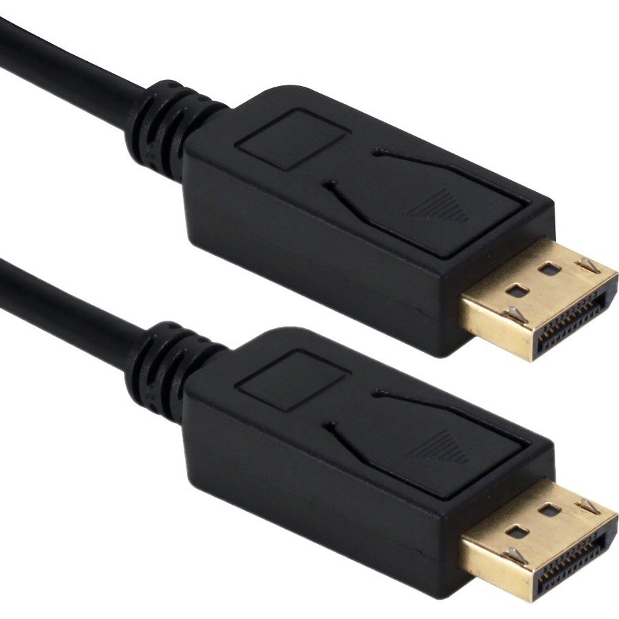 QVS 3ft DisplayPort 1.4 UltraHD 8K Black Cable with Latches