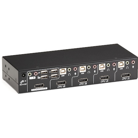 Black Box ServSwitch DT KVM Switch DisplayPort with USB and Audio, 4-Port