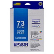 Epson No. 73N Original Inkjet Ink Cartridge - Black, Cyan, Magenta, Yellow - 5 / Box