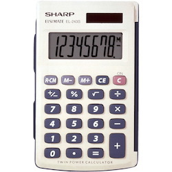 Sharp Elsi Mate EL-243SB Simple Calculator
