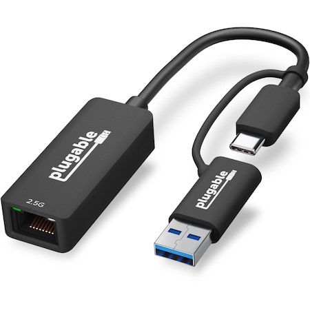 Plugable 2.5G USB C and USB to Ethernet Adapter - 2-in-1 Adapter