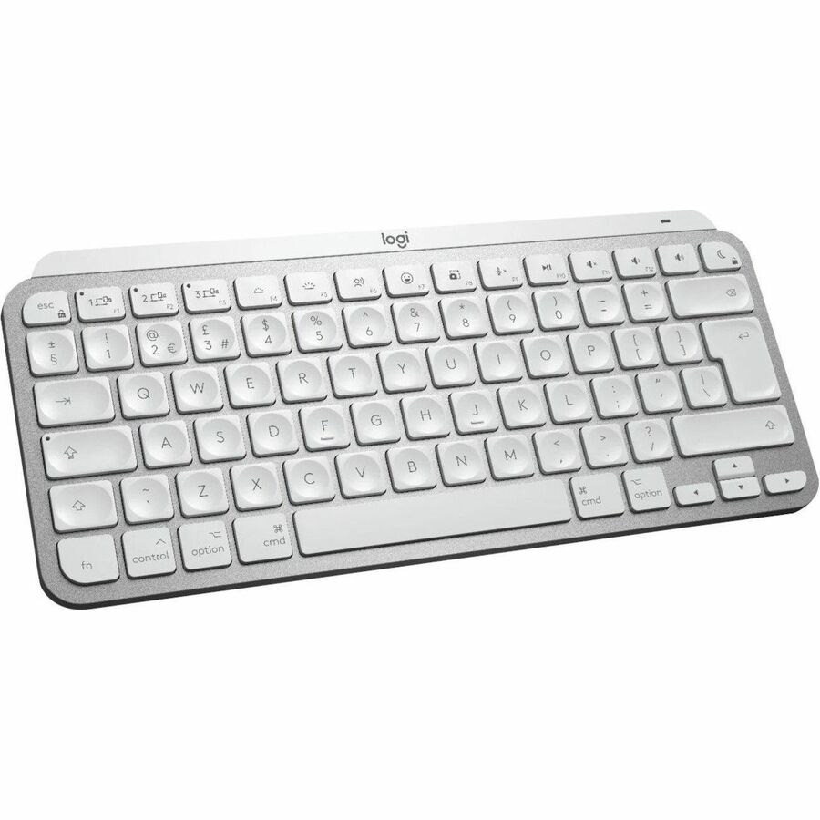 Logitech MX Keys Mini for Mac Keyboard - Wireless Connectivity - USB Interface - English (UK) - QWERTY Layout - Light Grey