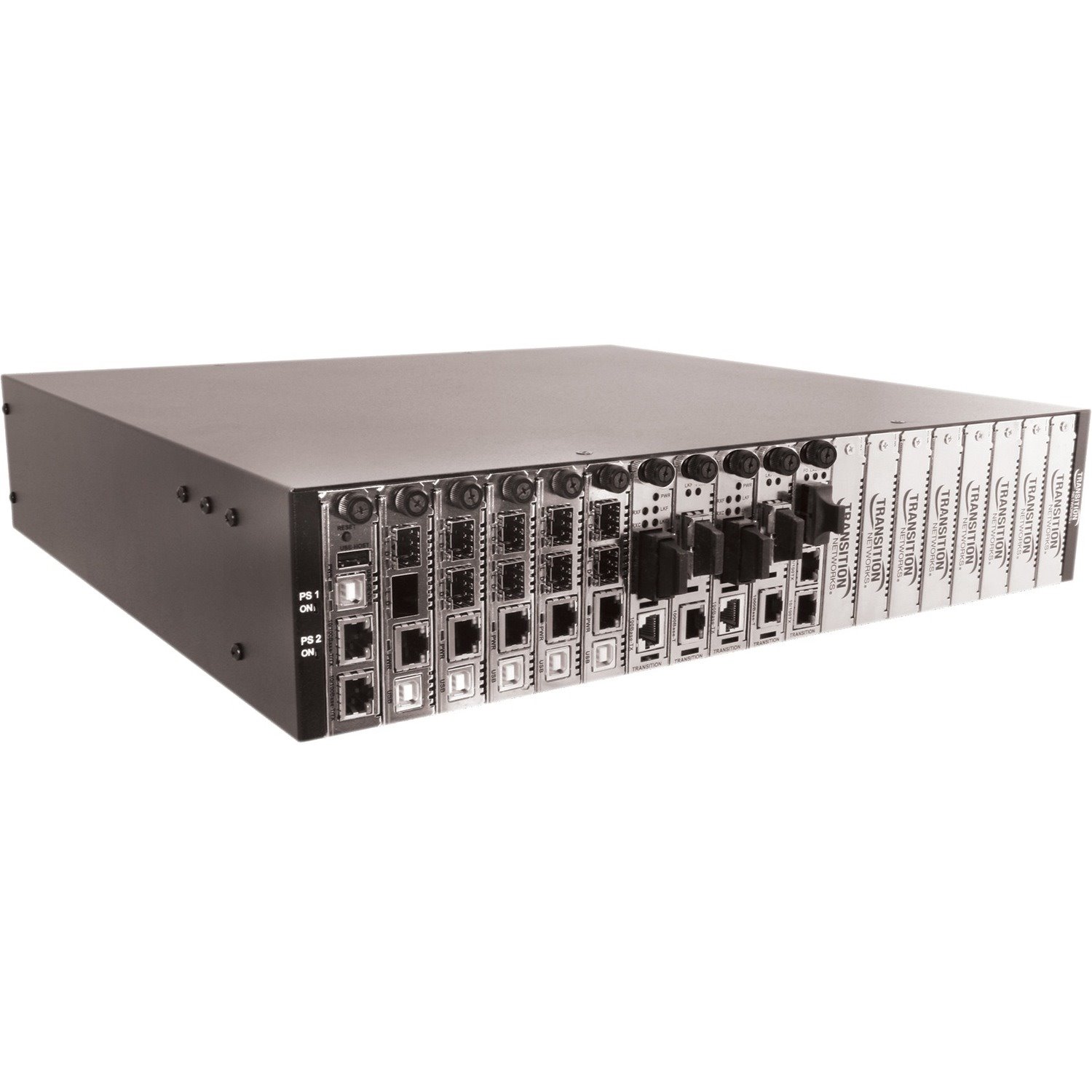 Transition Networks 19-Slot Chassis for the ION Platform DC Powered