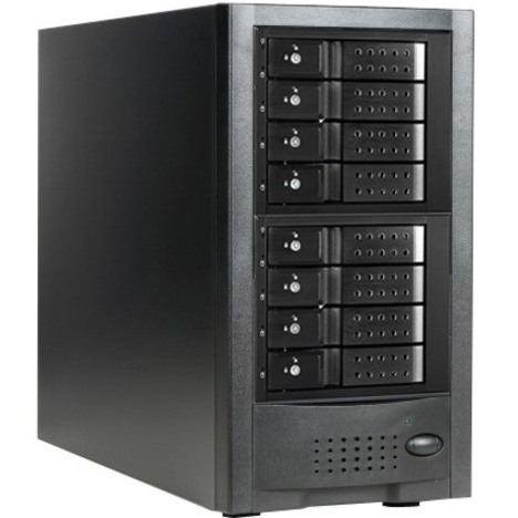 RAIDage JAGE6BT8HDBK-DE Drive Enclosure 12Gb/s SAS, SATA/600 - Mini-SAS HD Host Interface Tower - Black