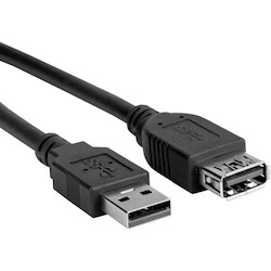 Rocstor USB Data Transfer Cable - 6 ft USB Data Transfer Cable - Type A Female USB - Type A Male USB - Extension Cable - Black - 1 6FT 1.83M F/M BLACK