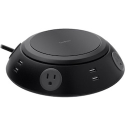 Belkin Meeting Conference Room Power Center Surge Protector - 4 Outlet - 6 foot cord - Black - 1080 Joule - USB Charging Ports