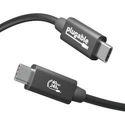Plugable USB4 Cable with 240W Charging, 3.3 Feet (1M), USB-IF Certified