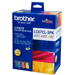Brother LC-67 Original Inkjet Ink Cartridge - Cyan, Yellow, Magenta - 3 / Pack