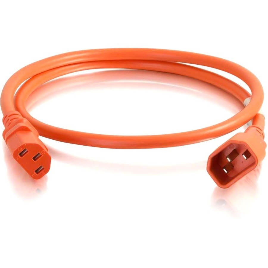 C2G 3ft 14AWG Power Cord (IEC320C14 to IEC320C13) - Orange