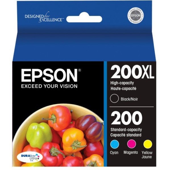 Epson DURABrite 200XL/200 (T200XL-BCS) Original High Yield Inkjet Ink Cartridge - Multi-pack - Black, Cyan, Magenta, Yellow - 1 Each