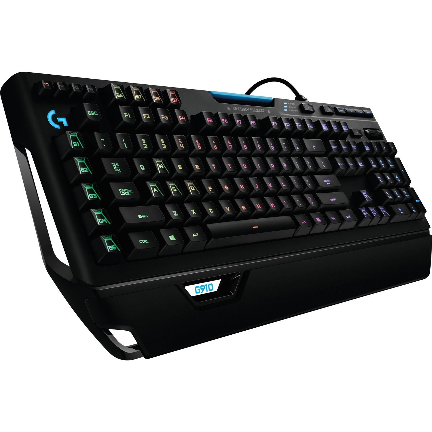 Logitech Orion Spectrum G910 Keyboard - Cable Connectivity - USB 2.0 Interface - English (UK) - QWERTY Layout - Black