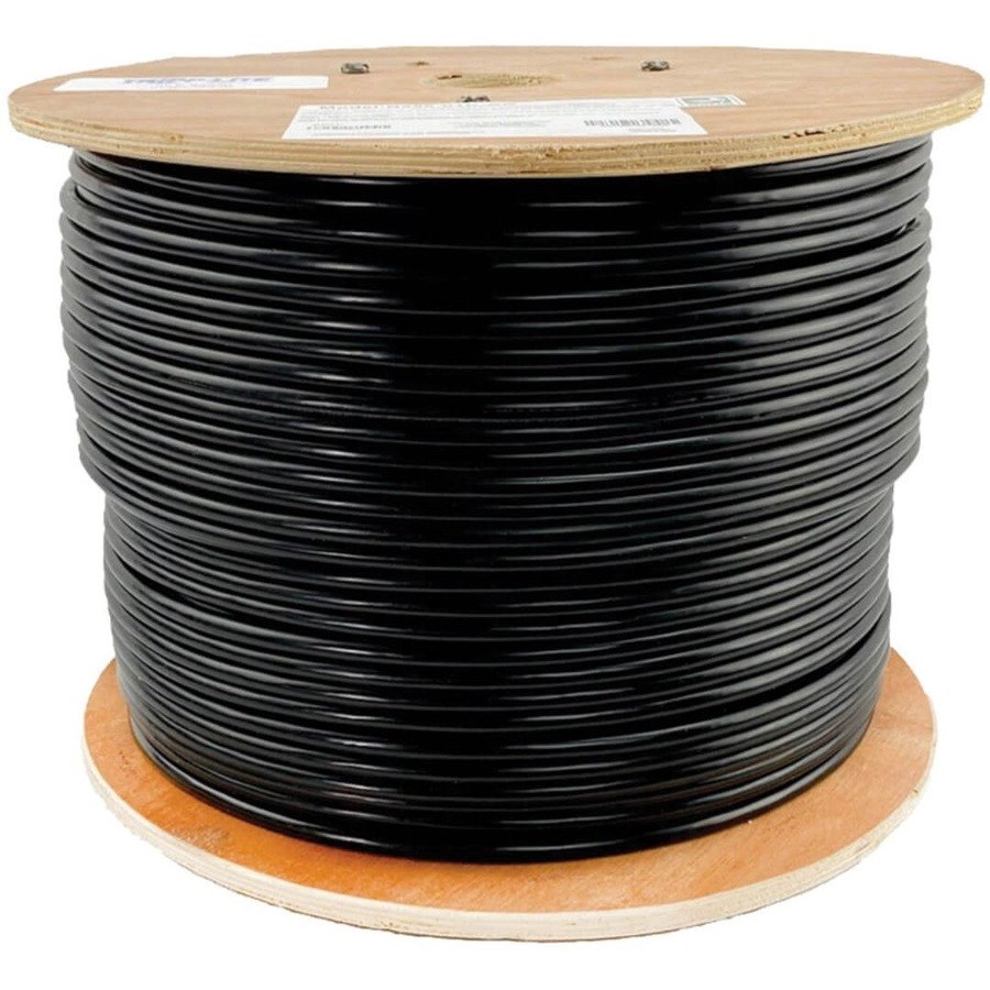 Eaton Tripp Lite Series Cat6 Gigabit Solid Core Plenum-Rated UTP CMP PVC Bulk Ethernet Cable, Black, 1000 ft. (304.8 m), TAA