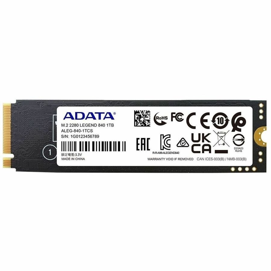 Adata LEGEND 840 ALEG-840-1TCS 1 TB Solid State Drive - M.2 2280 Internal - PCI Express NVMe (PCI Express 4.0 x4)