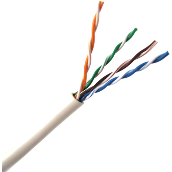 Weltron 1000ft Cat5E UTP 350MHz Stranded PVC CMR Cable - White