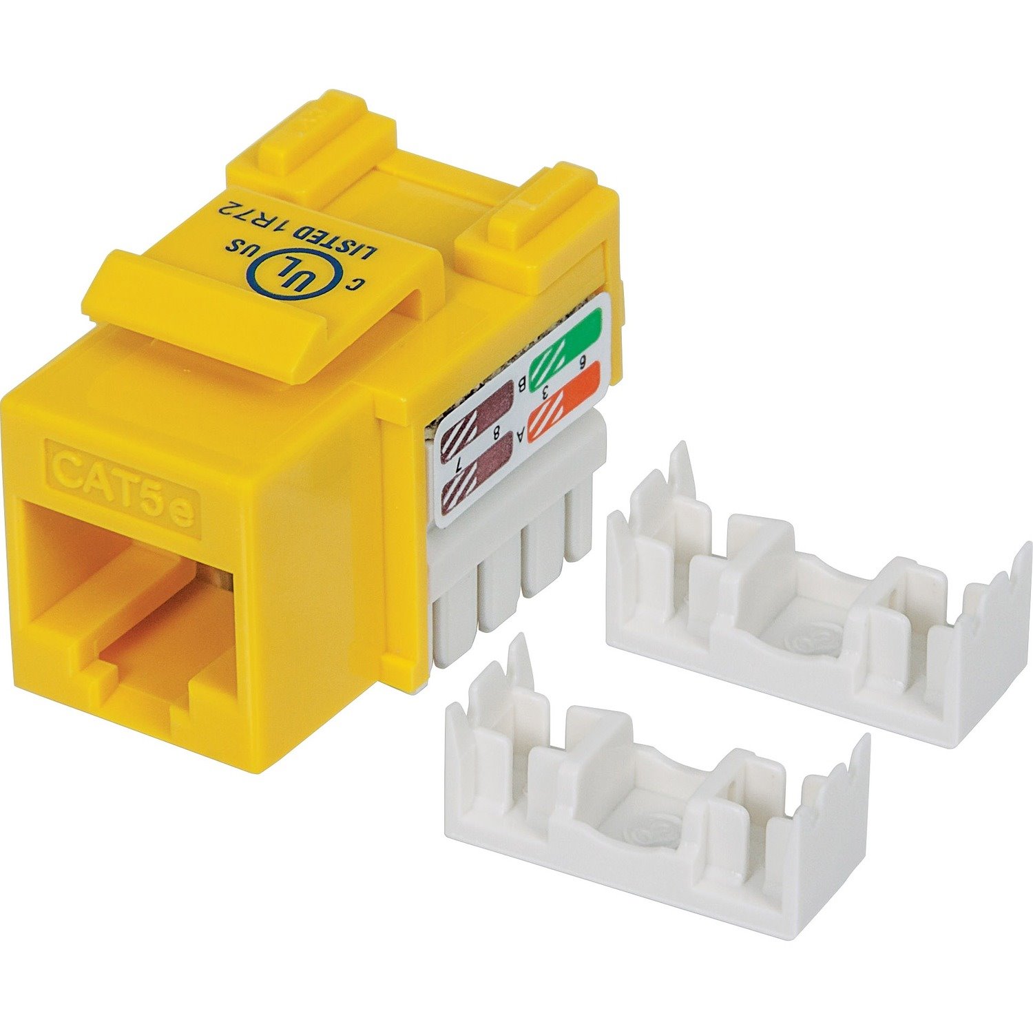 Intellinet Network Solutions Cat5e Keystone Jack, UTP, Punch-Down, Yellow