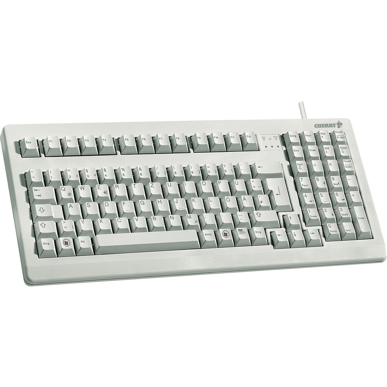 CHERRY G80-1800 Keyboard - Cable Connectivity - USB Interface - English (UK) - QWERTZ Layout - Light Grey