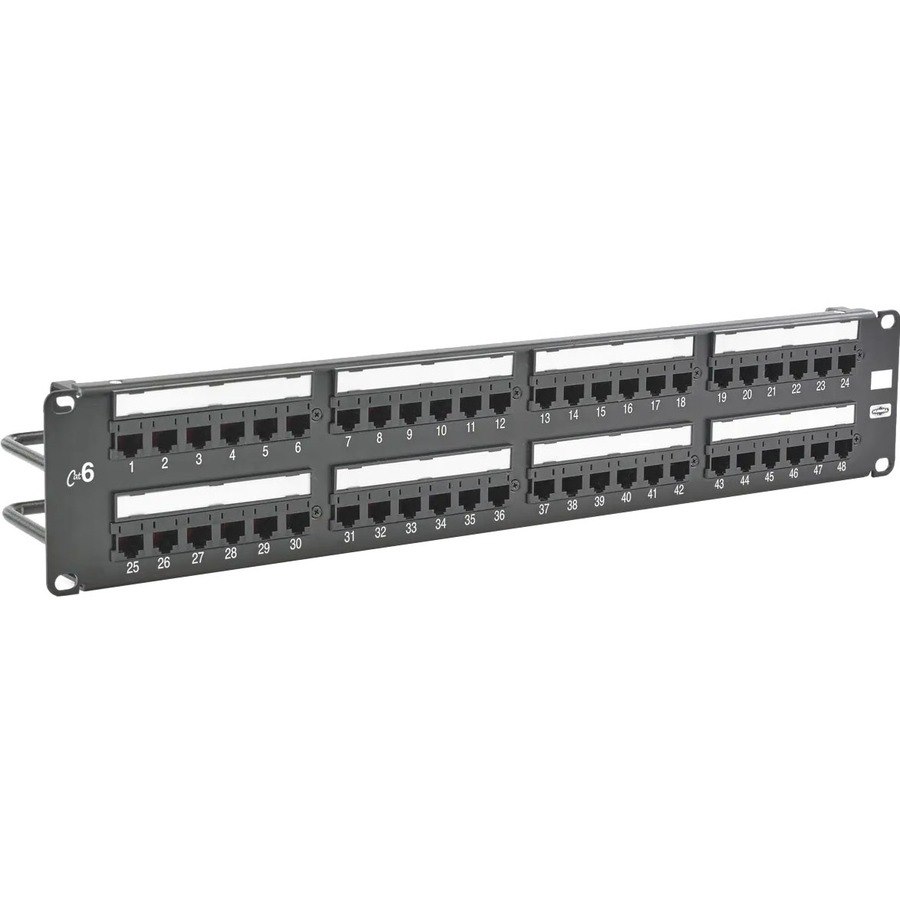 Hubbell Patch Panel, Cat6, 48-Port, UniversalWiring