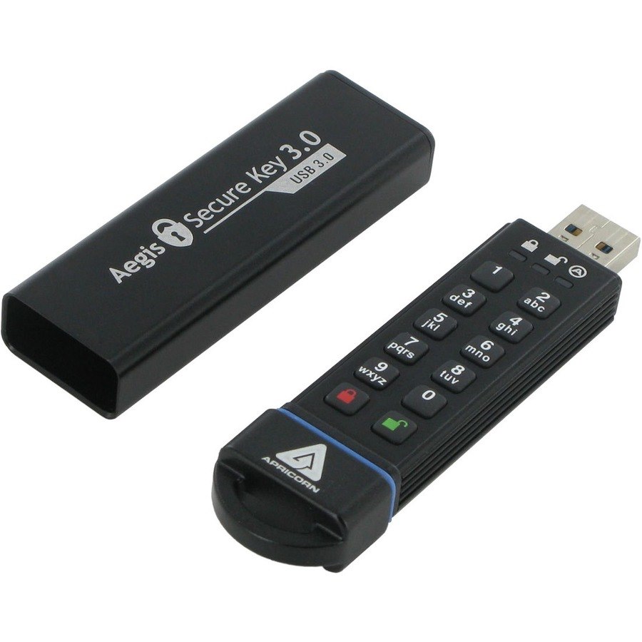 Apricorn Aegis Secure Key 16 GB USB 3.0 Flash Drive - 256-bit AES - TAA Compliant