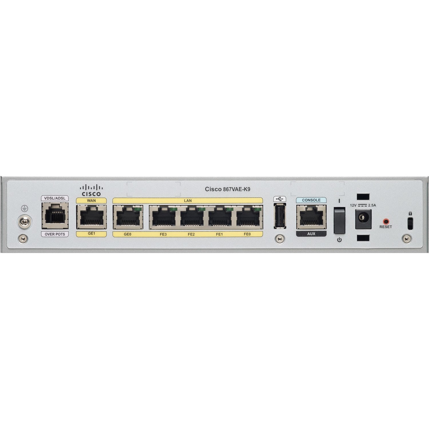 Cisco 867VAE-K9 Wi-Fi 4 IEEE 802.11n Ethernet, ADSL2+ Modem/Wireless Router - Refurbished