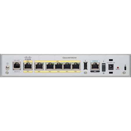 Cisco 867VAE-K9 Wi-Fi 4 IEEE 802.11n Ethernet, ADSL2+ Modem/Wireless Router - Refurbished