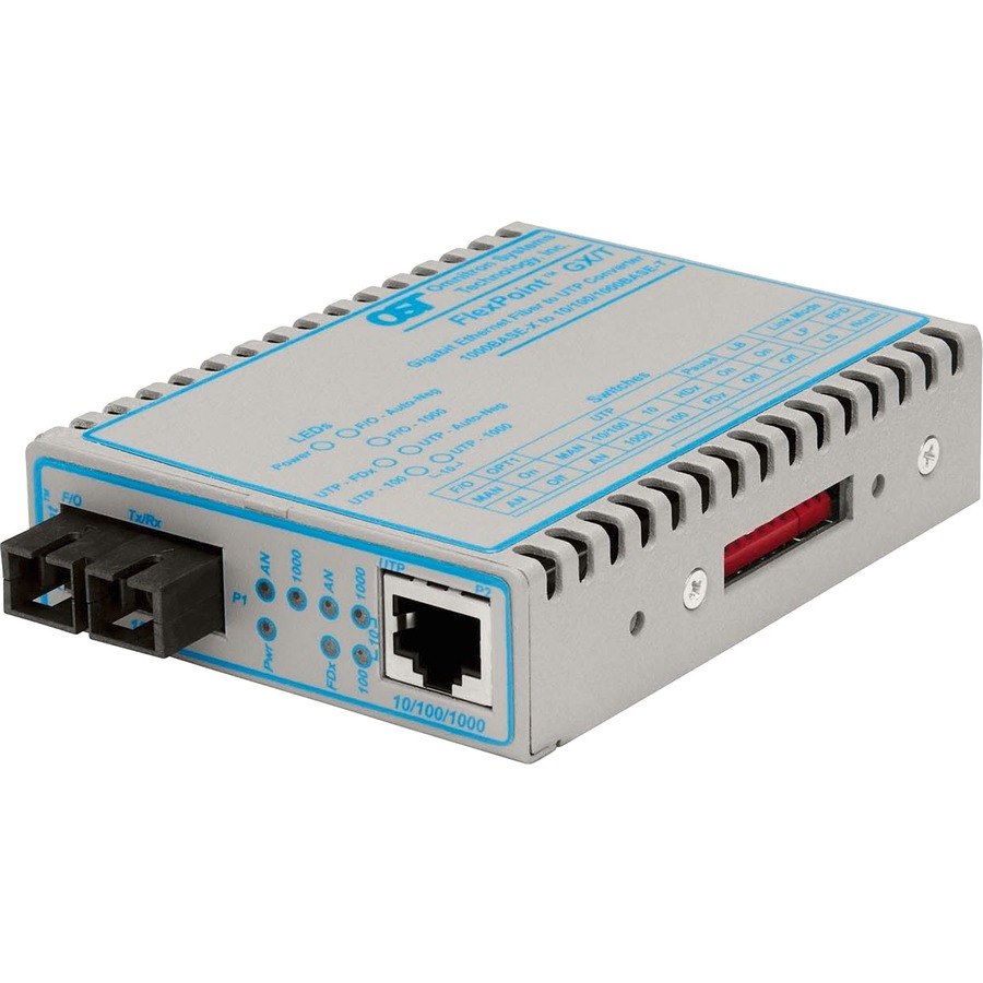 Omnitron Systems FlexPoint GX/T 10/100/1000 Copper to 100/1000X Fiber Ethernet Media Converter