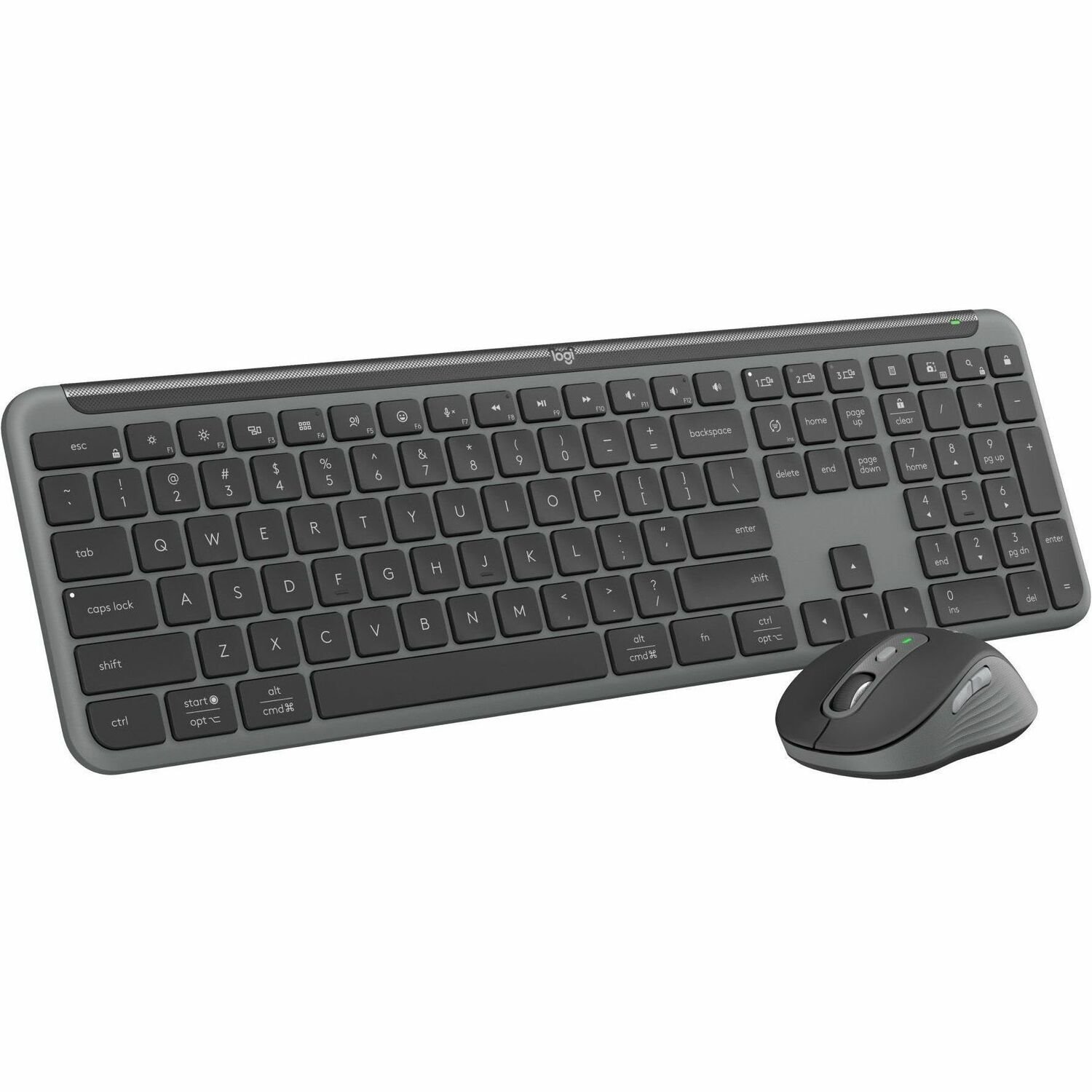 Logitech MK955 Signature Slim Wireless Keyboard and Mouse Combo, For Larger Hands, Quiet Typing and Clicking, Graphite