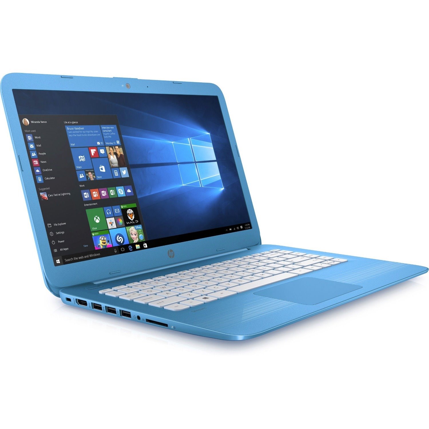 HP Stream 14-cb100 14-cb102ca 14" Notebook - Intel Celeron N4000 - 4 GB - 64 GB Flash Memory - Aqua Blue