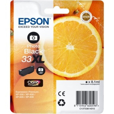 Epson Claria 33XL Original Inkjet Ink Cartridge - Photo Black - 1 Pack