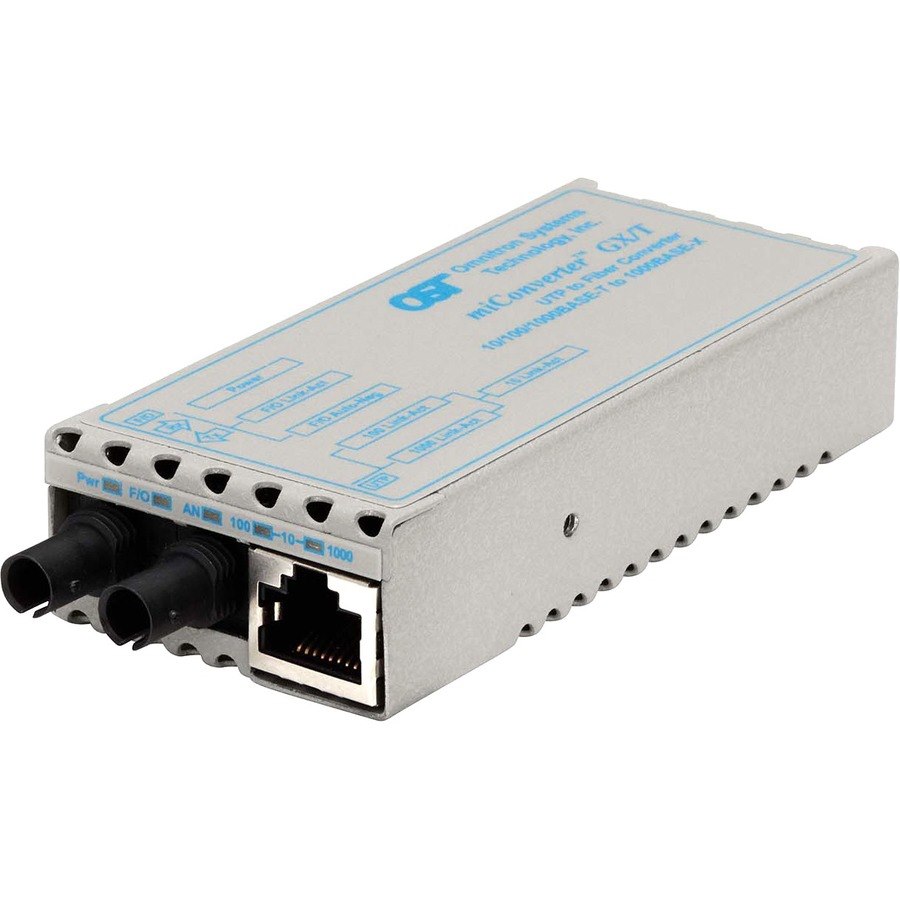 miConverter 10/100/1000 Gigabit Ethernet Fiber Media Converter RJ45 ST Single-Mode 12km