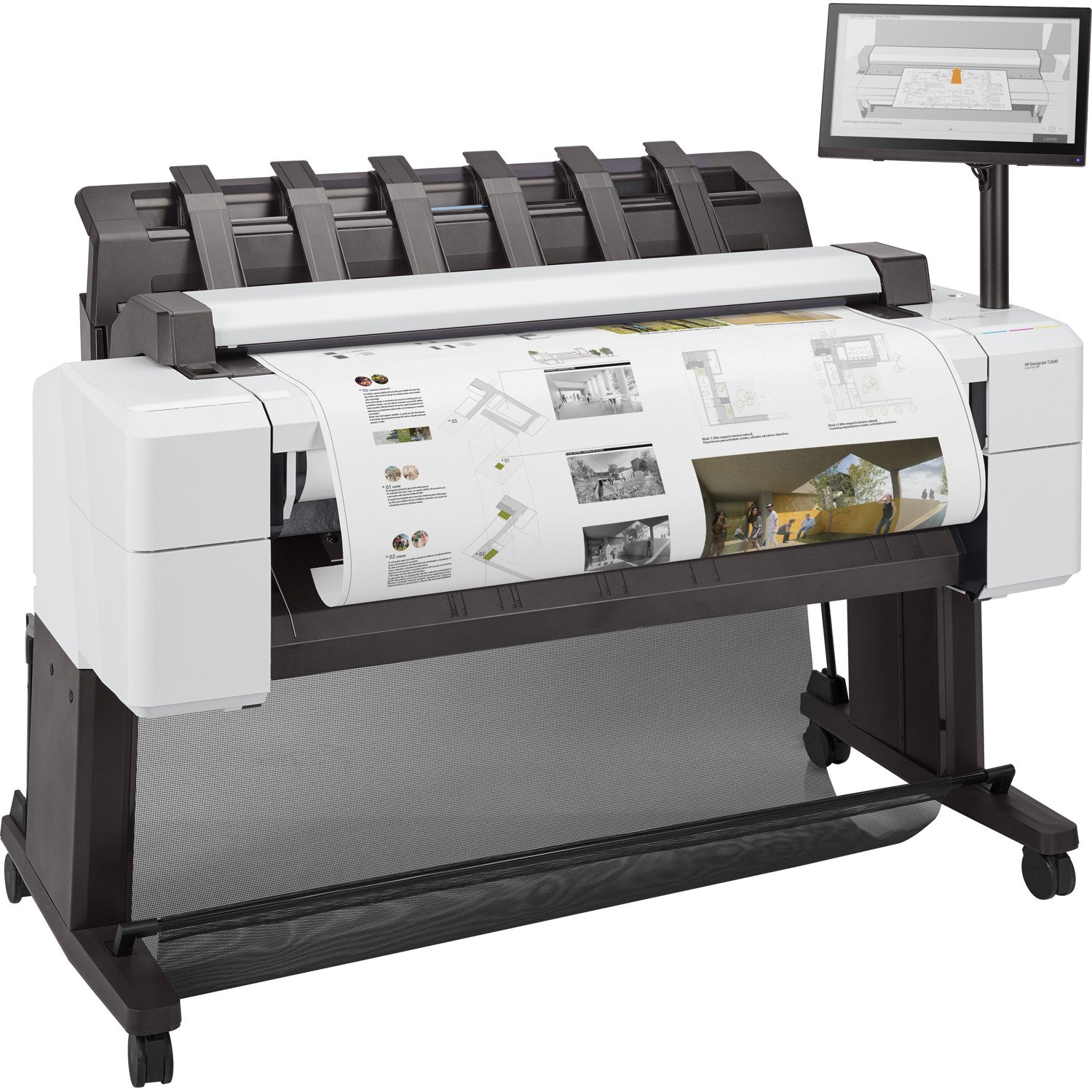 HP Designjet T2600 PostScript Inkjet Large Format Printer - Includes Printer, Scanner, Copier - 914.40 mm (36") Print Width - Colour