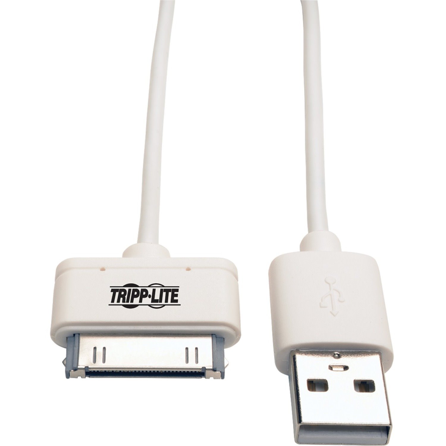 Tripp Lite by Eaton USB Sync/Charge Cable with Apple 30-Pin Dock Connector, White, 3 ft. (0.91 m)