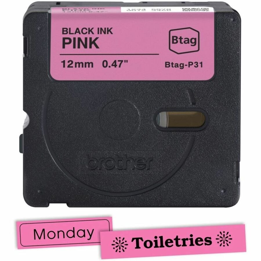 Brother P-touch BTAG-P31 Black on Pink Label Tape