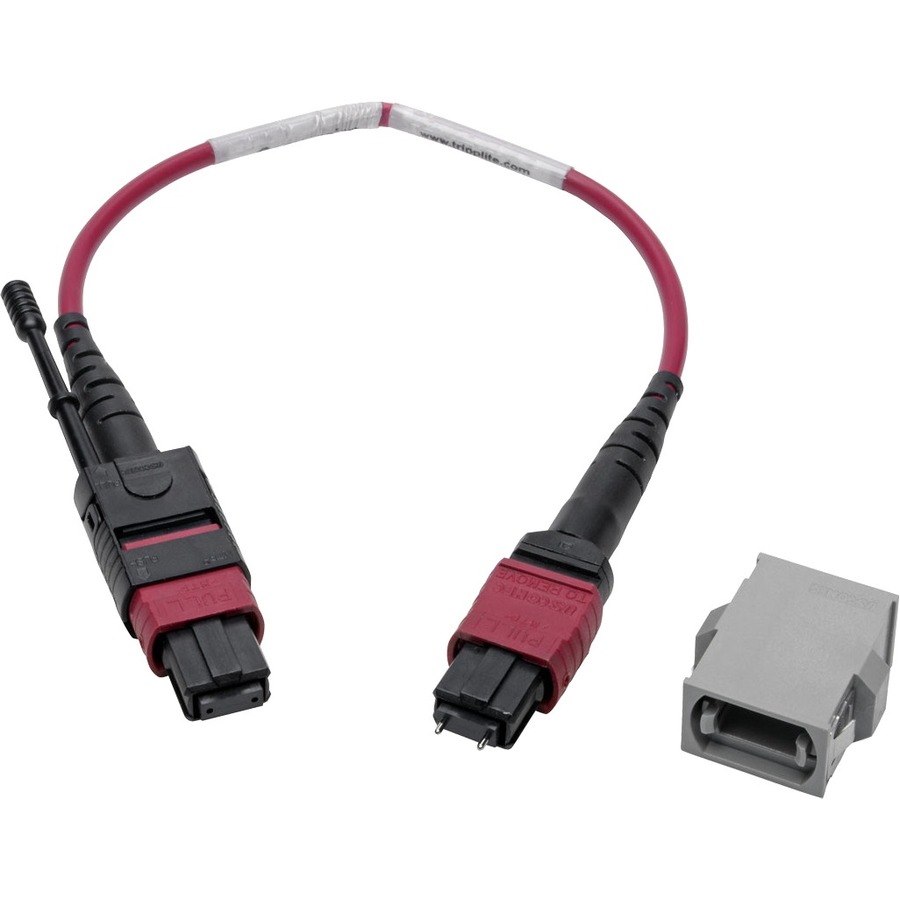 Eaton Tripp Lite Series MTP/MPO Parallel Optics Base-8 Migration Fiber Adapter, Polarity C to B, 12 Fiber, 40GB/100GB, OM4 M/F, Magenta, 8 in.