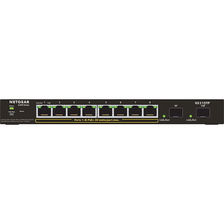 Netgear S350 GS310TP 8 Ports Manageable Ethernet Switch