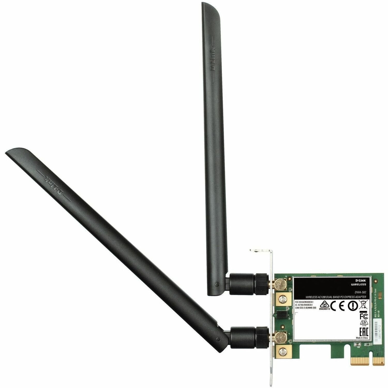 D-Link DWA-582 IEEE 802.11b/g/n/ac Wi-Fi Adapter for Desktop Computer