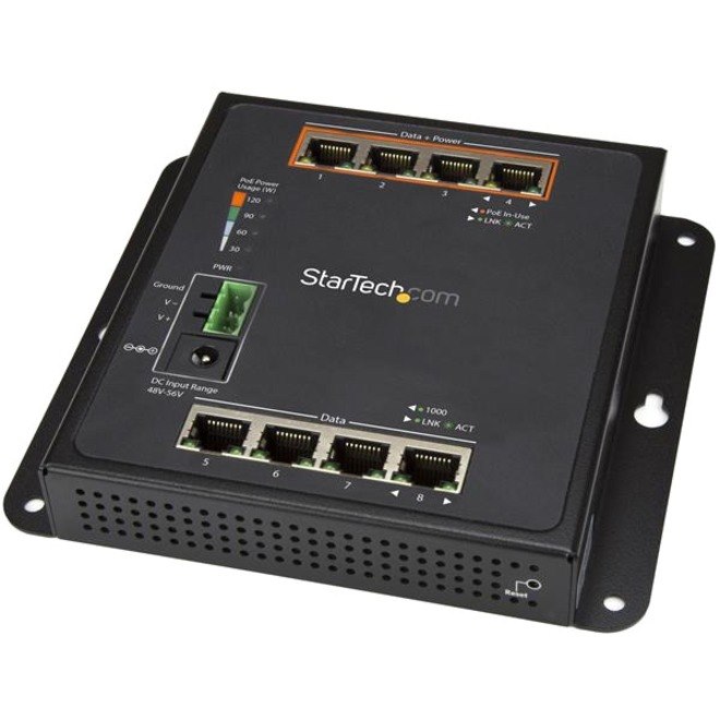StarTech.com 8 Ports Manageable Ethernet Switch - Gigabit Ethernet - 10/100/1000Base-T - TAA Compliant