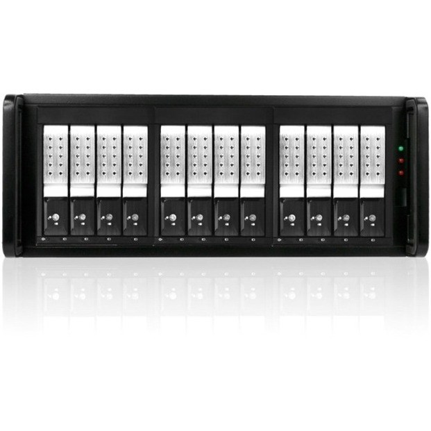 RAIDage JAGE412HDSL-DE Drive Enclosure 12Gb/s SAS, SATA/600 - Mini-SAS HD Host Interface - 4U Rack-mountable - Black, Silver